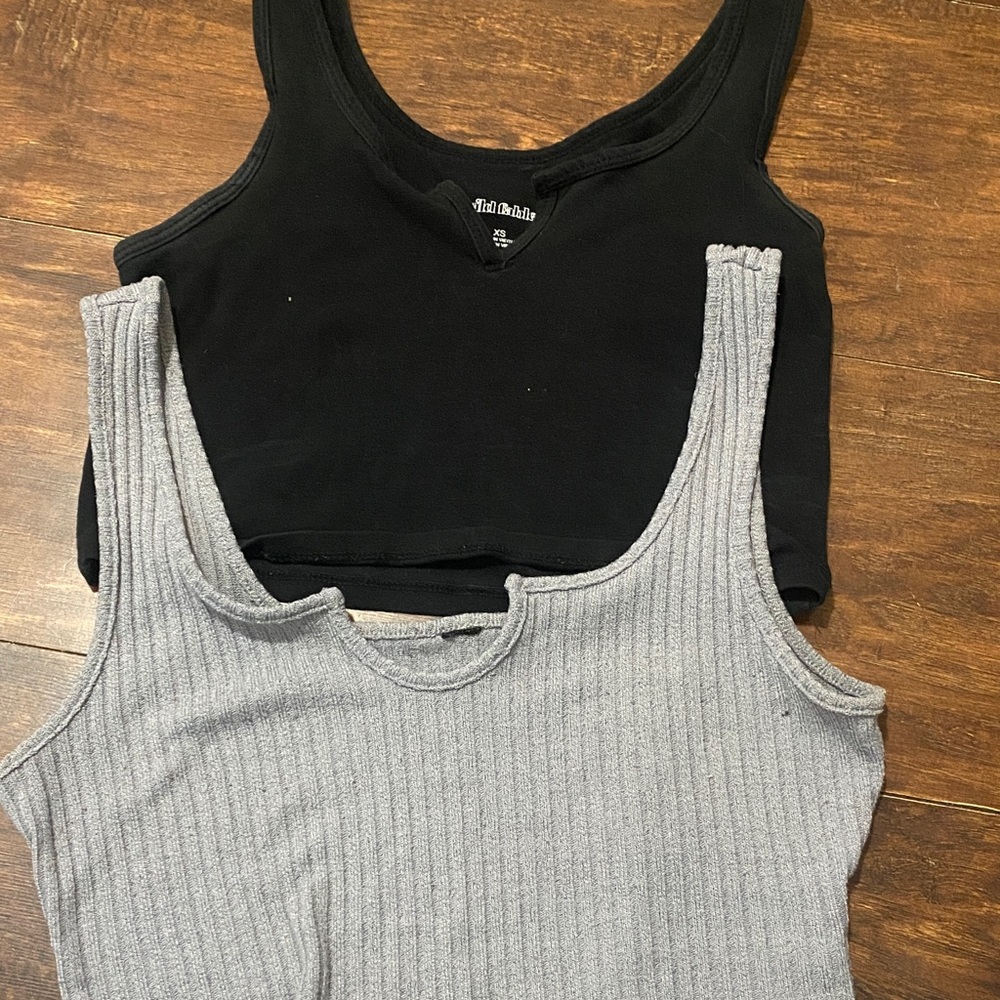 Fifth Sun Black and Gray Tank Tops